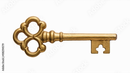 The Golden Key to Opportunity: A single, ornate, golden key against a white background, symbolizing unlocking potential, success, and new beginnings. This image evokes a sense of hope, ambition.