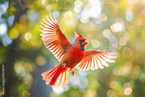 Bird fllying on nature background photo