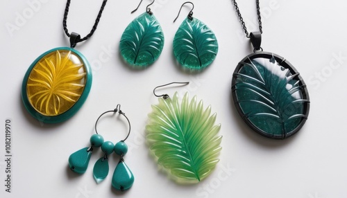 A series of bio-plastic jewelry using biopolymer resins and sustainable sourcing methods photo