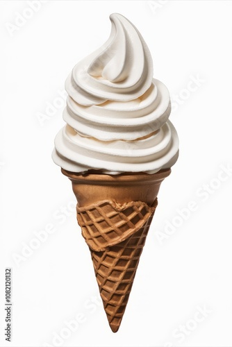 Creamy Swirl Soft Serve Ice Cream Cone 