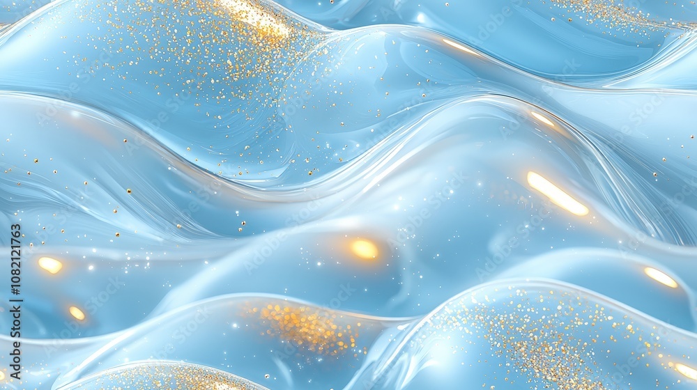 Abstract blue waves with gold accents: elegant and futuristic design Abstract blue waves with gold accents: elegant and futuristic design