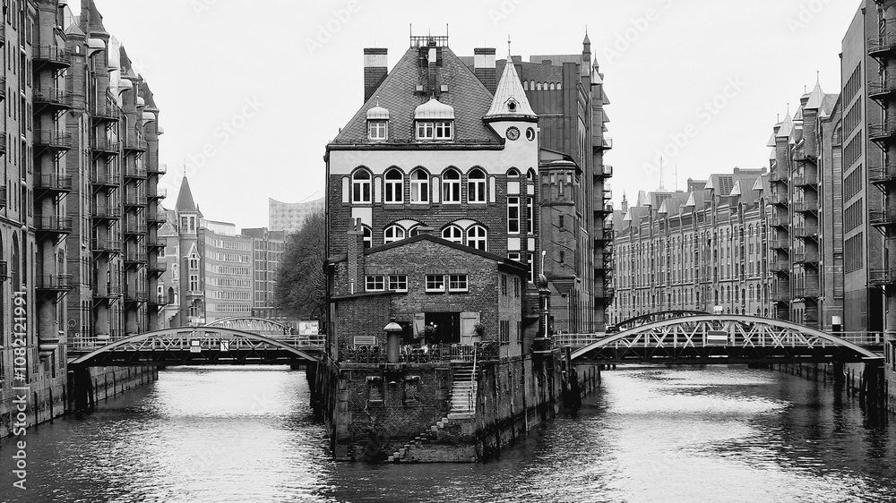 Naklejka premium bridge over the river