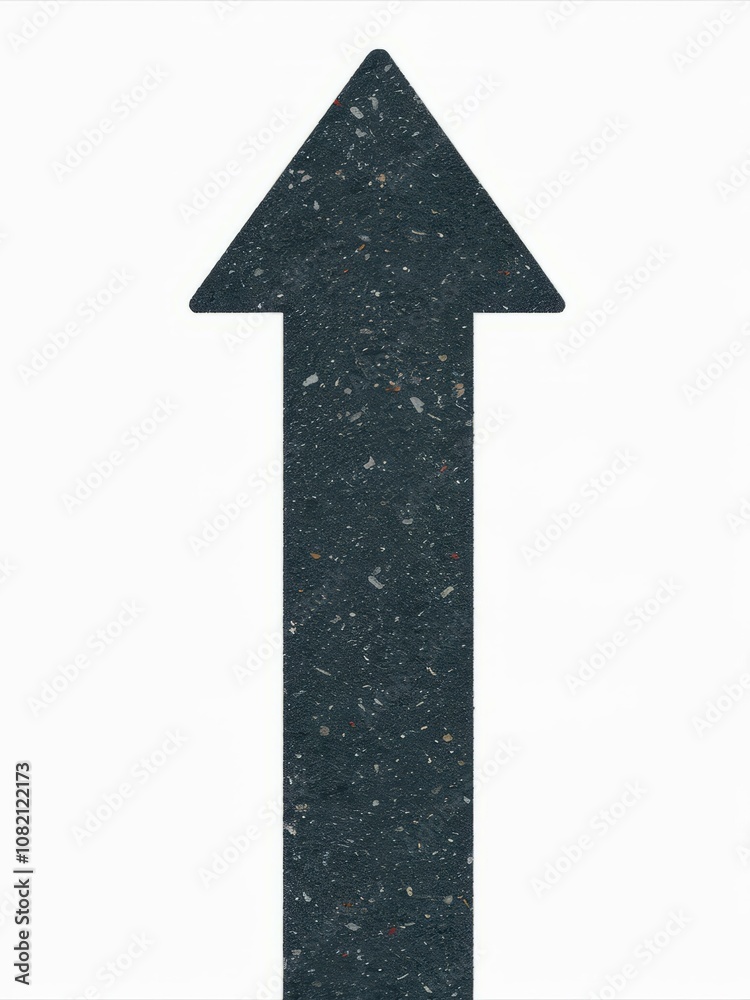 Dark Arrow Upward: A textured, dark-grey arrow points directly upward, symbolizing growth, progress, and ambition. The speckled texture adds a unique visual element. Dark Arrow Upward: A textured, dark-grey arrow points directly upward, symbolizing growth, progress, and ambition. The speckled texture adds a unique visual element.