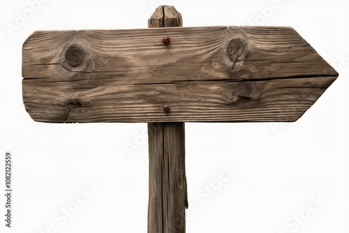 Rustic Wooden Arrow Sign: A weathered wooden signpost with an arrow pointing to the right, ready to guide your message.  Perfect for adding a touch of rustic charm to your design. 