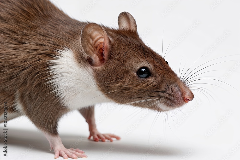 Detailed Isolated Photo of Brown Rat on Clean White Background Detailed Isolated Photo of Brown Rat on Clean White Background