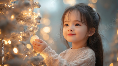 beautiful girl on a background of the Christmas tree