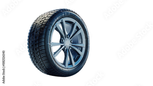 High-Quality Isolated Car Tire Image Perfect for Automotive Promotions, Illustrations, and E-commerce Platforms