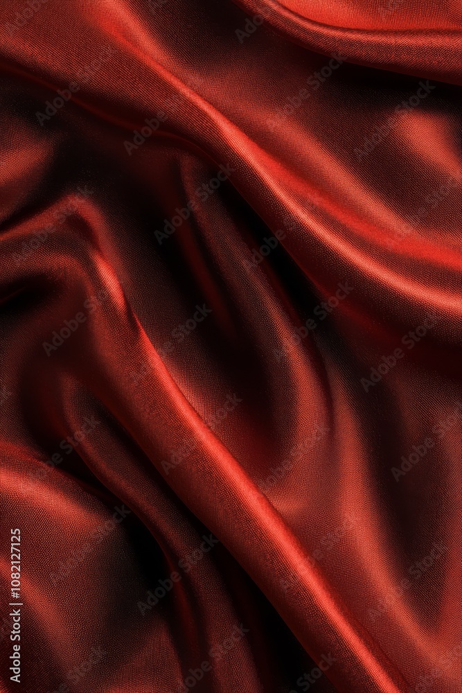 Fototapeta premium A stunning red satin fabric that boasts a rich and luxurious texture, which makes it perfect for creating elegant fashion items, exquisite home decor, and a wide variety of textile applications