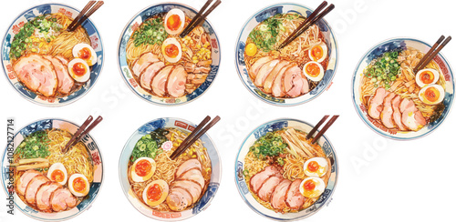  ramen watercolor clipart