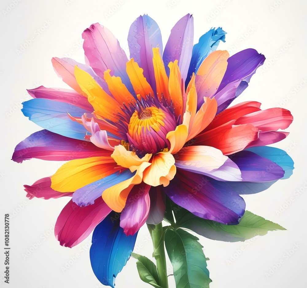 Illustration of multicoor flower on white background. Illustration of multicoor flower on white background.