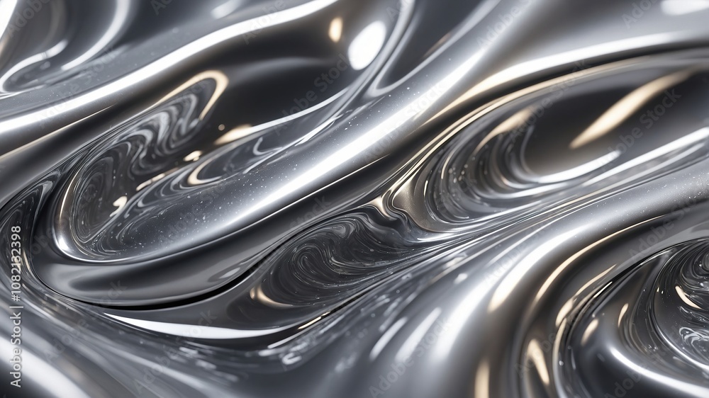 Close up texture of liquid shiny metal in silver gray color with highlights and shimmers. Liquid metallic texture, backdrop for web promotion. Generative AI 3d rendering illustration imitation Close up texture of liquid shiny metal in silver gray color with highlights and shimmers. Liquid metallic texture, backdrop for web promotion. Generative AI 3d rendering illustration imitation