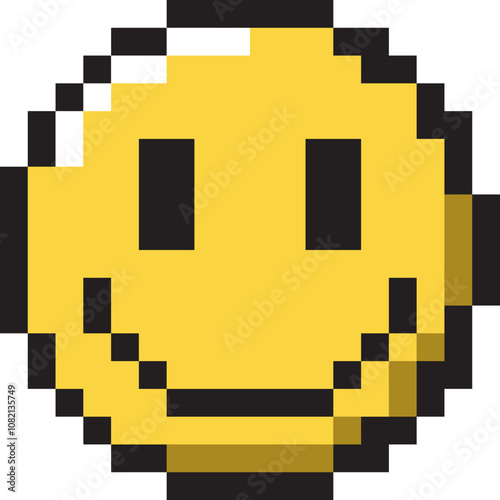Pixel Smiling Face Emoji 