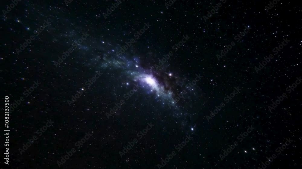 Stunning Image of a Distant Spiral Galaxy with Bright Core, Cosmic Dust, and Starfield