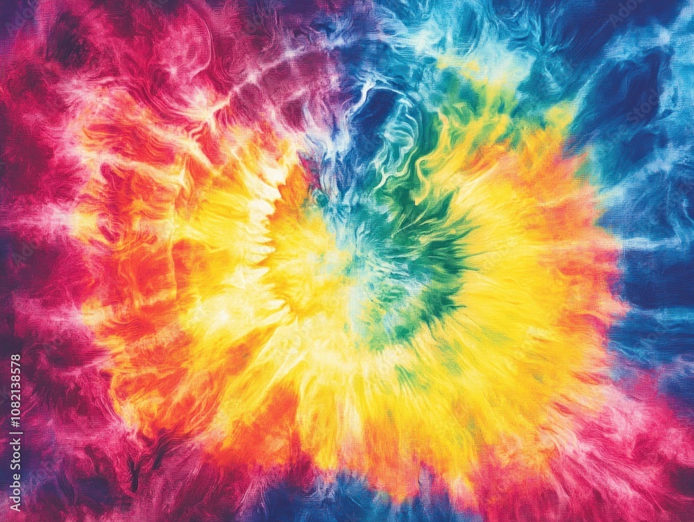 Vibrant Tie-Dye Swirl Pattern in Bright Colors Evoking Energy and Creativity, Perfect for Backgrounds, Fashion, Art, and Any Creative Project Vibrant Tie-Dye Swirl Pattern in Bright Colors Evoking Energy and Creativity, Perfect for Backgrounds, Fashion, Art, and Any Creative Project