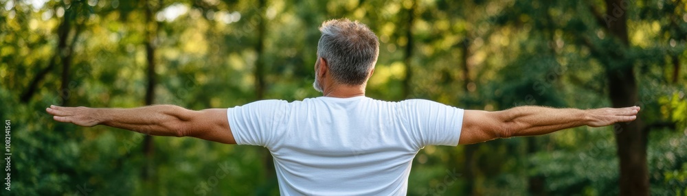 Early morning stretching, soft light, outdoor scene, feeling of renewal and motivation Early morning stretching, soft light, outdoor scene, feeling of renewal and motivation