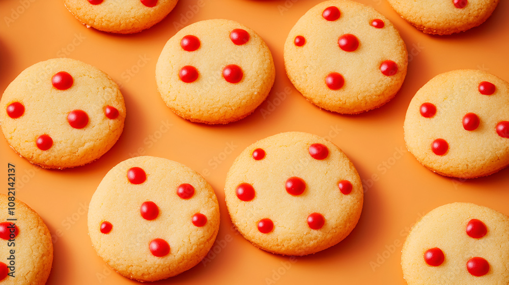 Tasty cookies with red color testy chips on dark orange color background , Delicious cookies , Delicious homemade Whipped Shortbread Cookies with strawberry jam filling for cookies day
Tasty cookies with red color testy chips on dark orange color background , Delicious cookies , Delicious homemade Whipped Shortbread Cookies with strawberry jam filling for cookies day