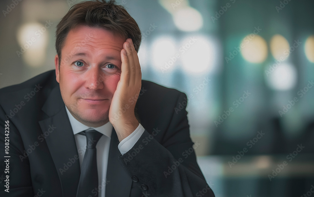 Businessman experiencing stress at work. Burnout and bad habits at work. Businessman experiencing stress at work. Burnout and bad habits at work.