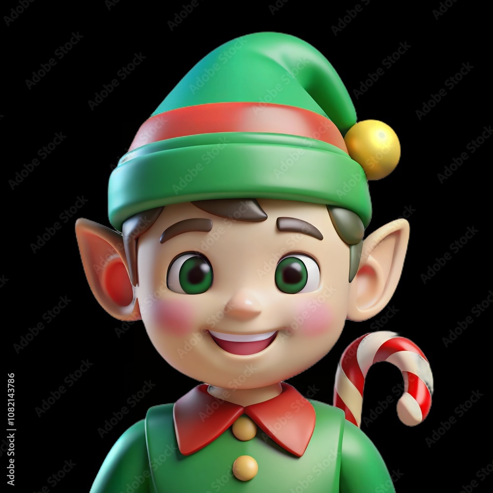 christmas elf child with christmas tree lettering in ribbon and bundle of merry christmas flat style icons christmas elf child with christmas tree lettering in ribbon and bundle of merry christmas flat style icons
