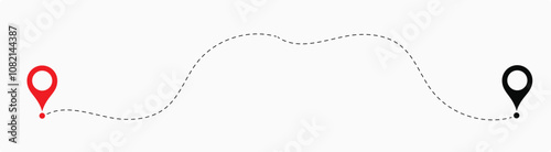 Route location icon two pin sign and dotted line. two points with dotted path and location pin. Route location icon two pin sign and dotted line. vector illustration. eps 10