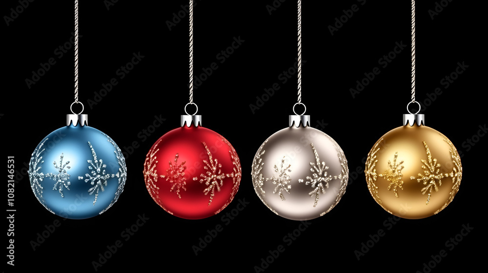 christmas balls on black