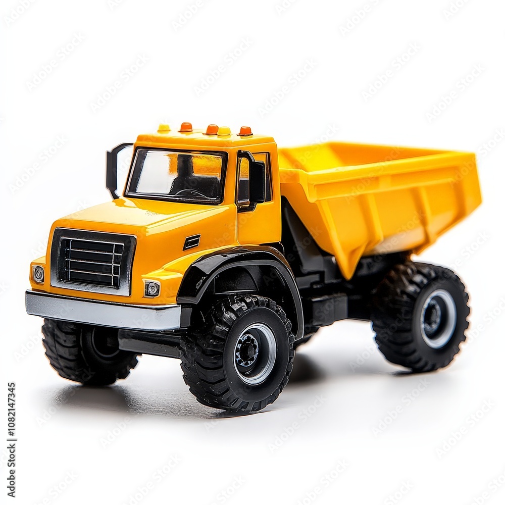 Yellow Toy Construction Truck on Display Yellow Toy Construction Truck on Display