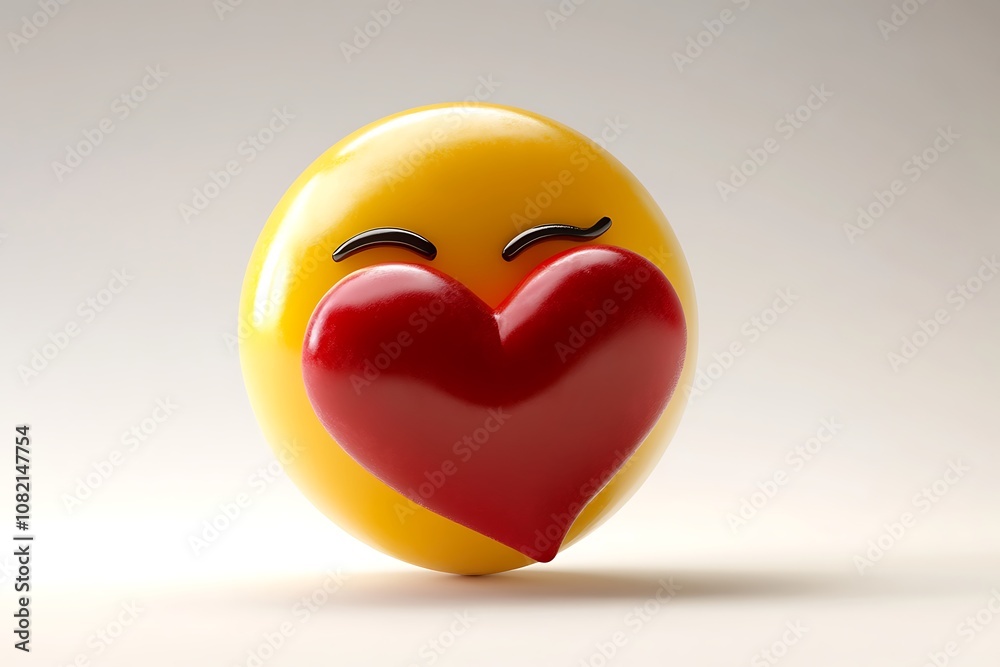 3D Style Emoji Blowing a Kiss with a Heart isolated on transparent. PNG. 3D Style Emoji Blowing a Kiss with a Heart isolated on transparent. PNG.