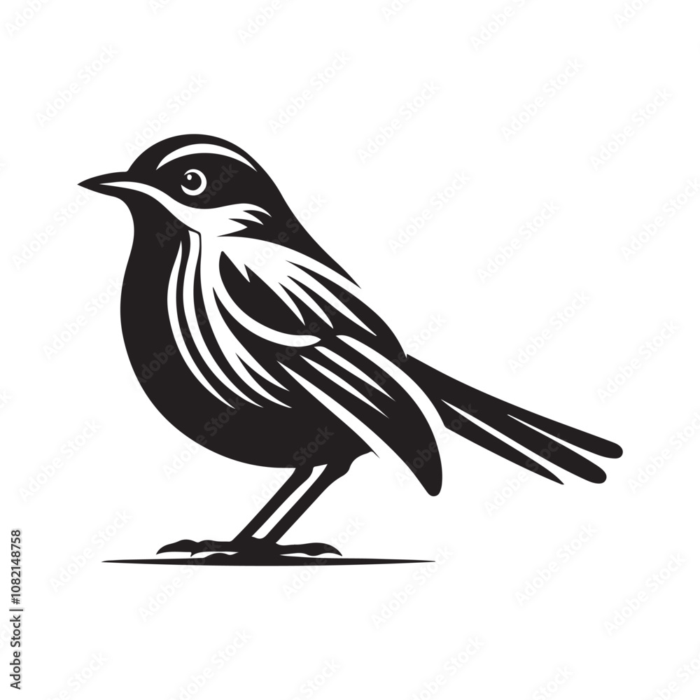 Warbler Silhouette Vector Illustrations – Perfect for Nature Designs Warbler Silhouette Vector Illustrations – Perfect for Nature Designs