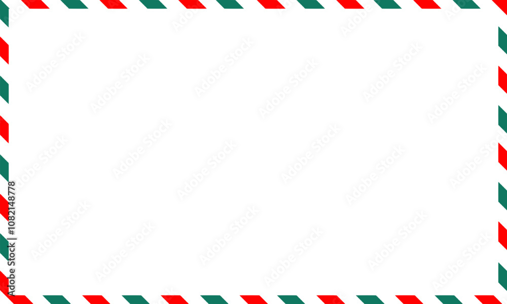 Obraz premium Christmas border frame. Christmas ornament pattern background. Red and green Christmas line pattern. Christmas concept for decoration