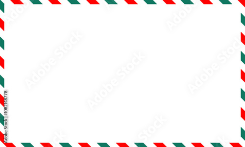Christmas border frame. Christmas ornament pattern background. Red and green Christmas line pattern. Christmas concept for decoration