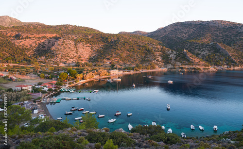 Kargi bay at sunrise. Datca district of Mugla province in Turkey photo