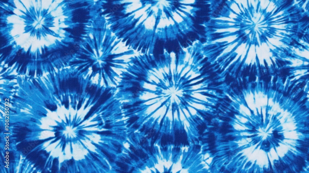 Vibrant Blue Tie-Dye Pattern Featuring Spiraled Designs on Fabric, Perfect for Fashion, Crafts, and Home Decor Projects Emphasizing Creativity and Artistic Expression Vibrant Blue Tie-Dye Pattern Featuring Spiraled Designs on Fabric, Perfect for Fashion, Crafts, and Home Decor Projects Emphasizing Creativity and Artistic Expression