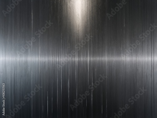 Vertical metallic surface with fine textured lines and light reflections in a modern industrial style
