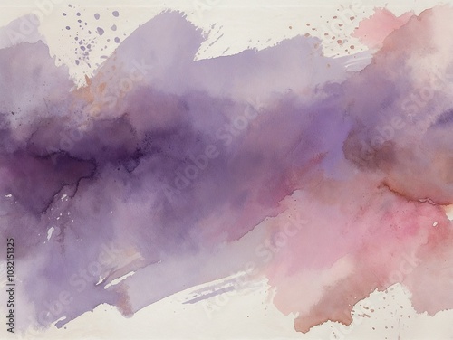 Dynamic watercolor splash in purple and pink tones with textured gradients and bold brushstrokes
