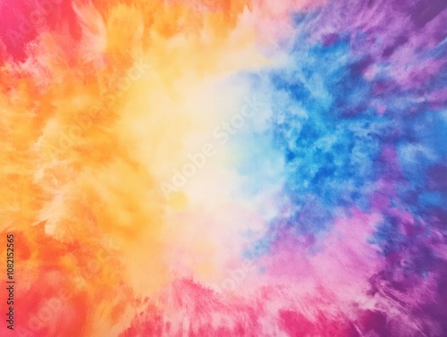 Vibrant Explosion of Colorful Clouds in Dynamic Orange, Yellow, Blue, and Purple Hues Creating a Dreamy and Abstract Background for Artistic Projects