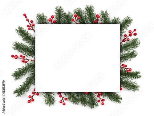 Christmas fir on white background
