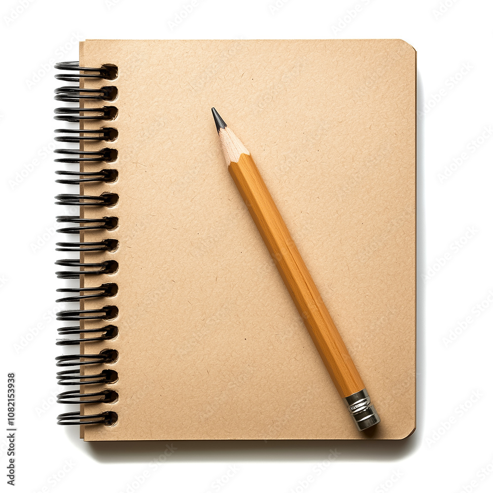 An empty spiral notebook sits neatly beside a sharpened pencil, inviting thoughts and creative expressions An empty spiral notebook sits neatly beside a sharpened pencil, inviting thoughts and creative expressions