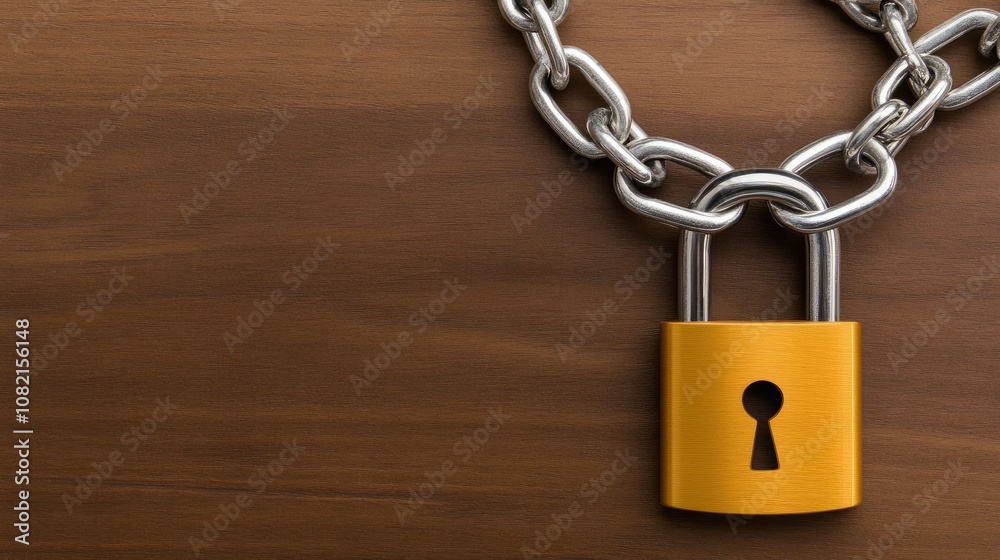 A padlocked smartphone on a wooden table symbolizes the need for mobile security and digital protection in daily life A padlocked smartphone on a wooden table symbolizes the need for mobile security and digital protection in daily life