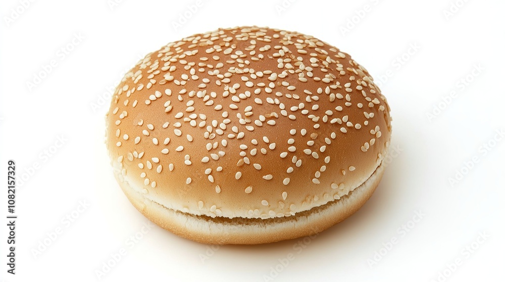 Sesame seed burger bun on white background. Sesame seed burger bun on white background.