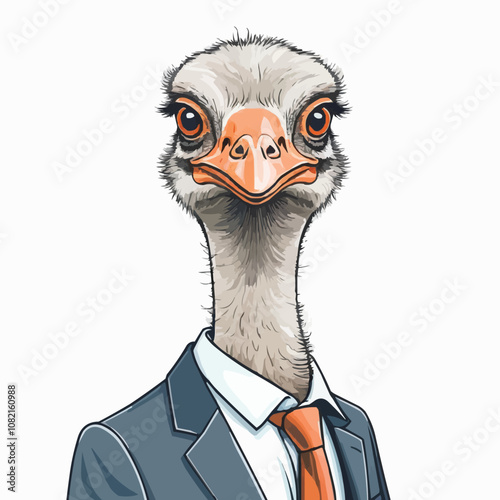 new business illustration logo ostrich 