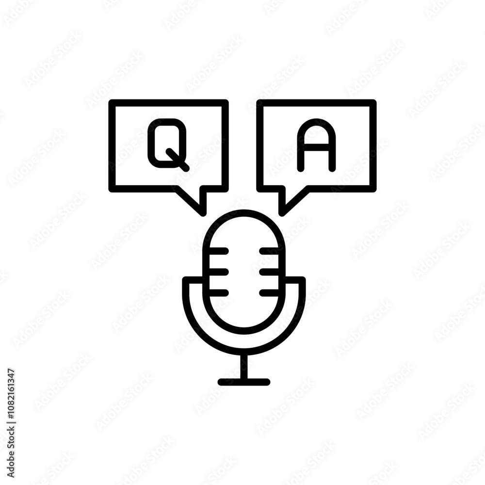 Podcast outline icons, minimalist vector illustration ,simple transparent graphic element .Isolated on white background Podcast outline icons, minimalist vector illustration ,simple transparent graphic element .Isolated on white background