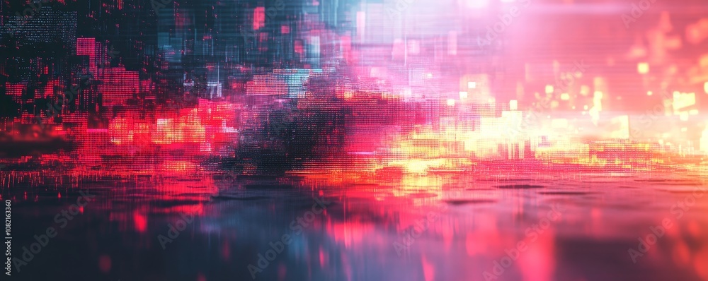 effect with pixelated distortion and glitchy artifacts, Generative AI