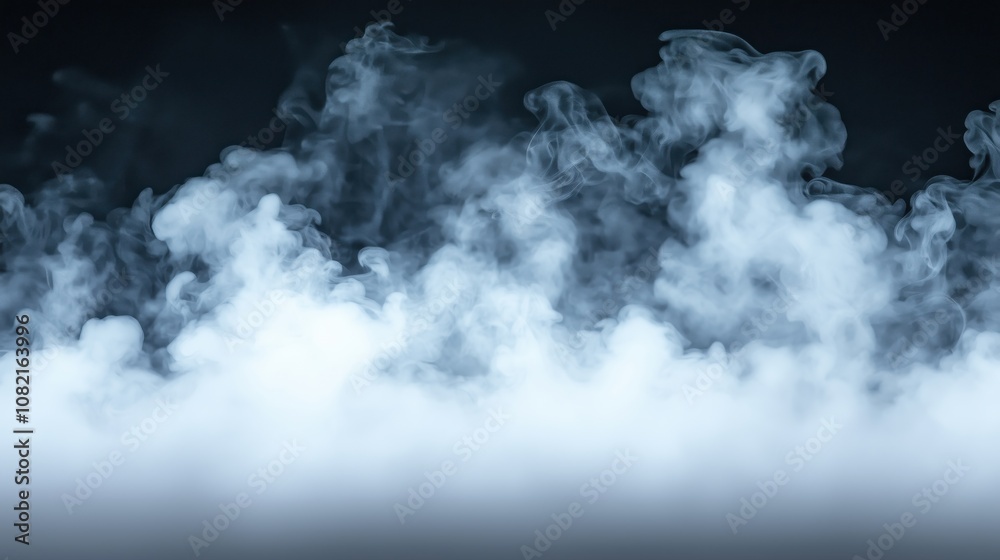 Dense white smoke against a dark background Dense white smoke against a dark background