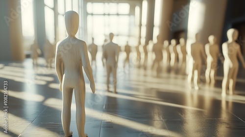 Situational Leadership Phrase with Wooden Figures