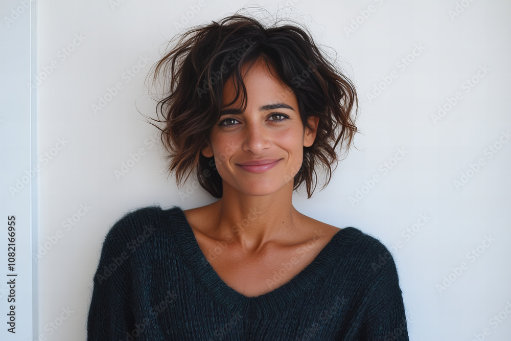 Elegant Winter Portrait of a Beautiful Woman in a Cozy Knit Sweater, Capturing Natural Beauty and Confidence in a Soft, Minimalist Style for Seasonal Fashion Inspiration Elegant Winter Portrait of a Beautiful Woman in a Cozy Knit Sweater, Capturing Natural Beauty and Confidence in a Soft, Minimalist Style for Seasonal Fashion Inspiration