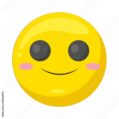 Illustration of cute smiling emoji 