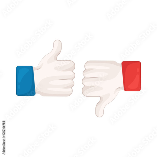 Illustration of like and dislike 