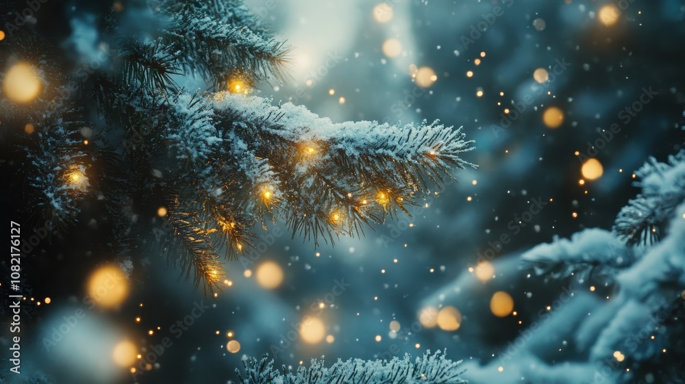 Fototapeta premium A serene winter landscape captures a sun-drenched forest with snow covered ground,Snowy tunnel, highlighting the peaceful beauty and tranquility of nature,winter season.
