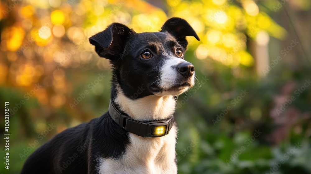 Dog with Safety Light.