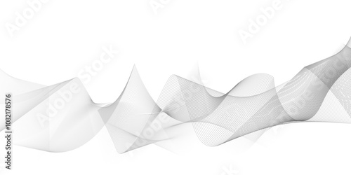 Abstract grey wavy lines Digital frequency track equalizer background. Curved wave smooth stripe seamless pattern. Wave lines created using blend tool. graphic design template banner business wave.