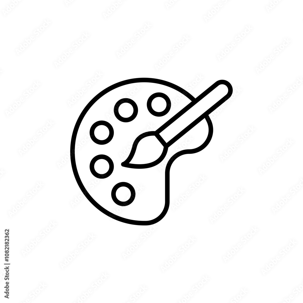 Paint brush outline icons, minimalist vector illustration ,simple transparent graphic element .Isolated on white background Paint brush outline icons, minimalist vector illustration ,simple transparent graphic element .Isolated on white background